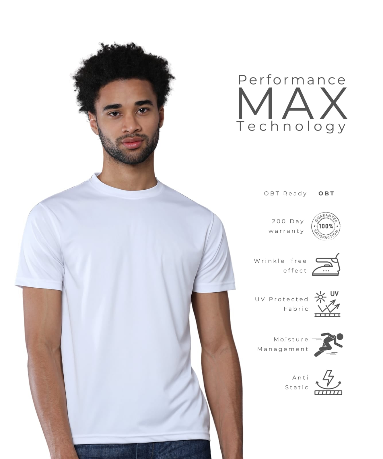 Mobilitee White Crew Neck T-Shirt