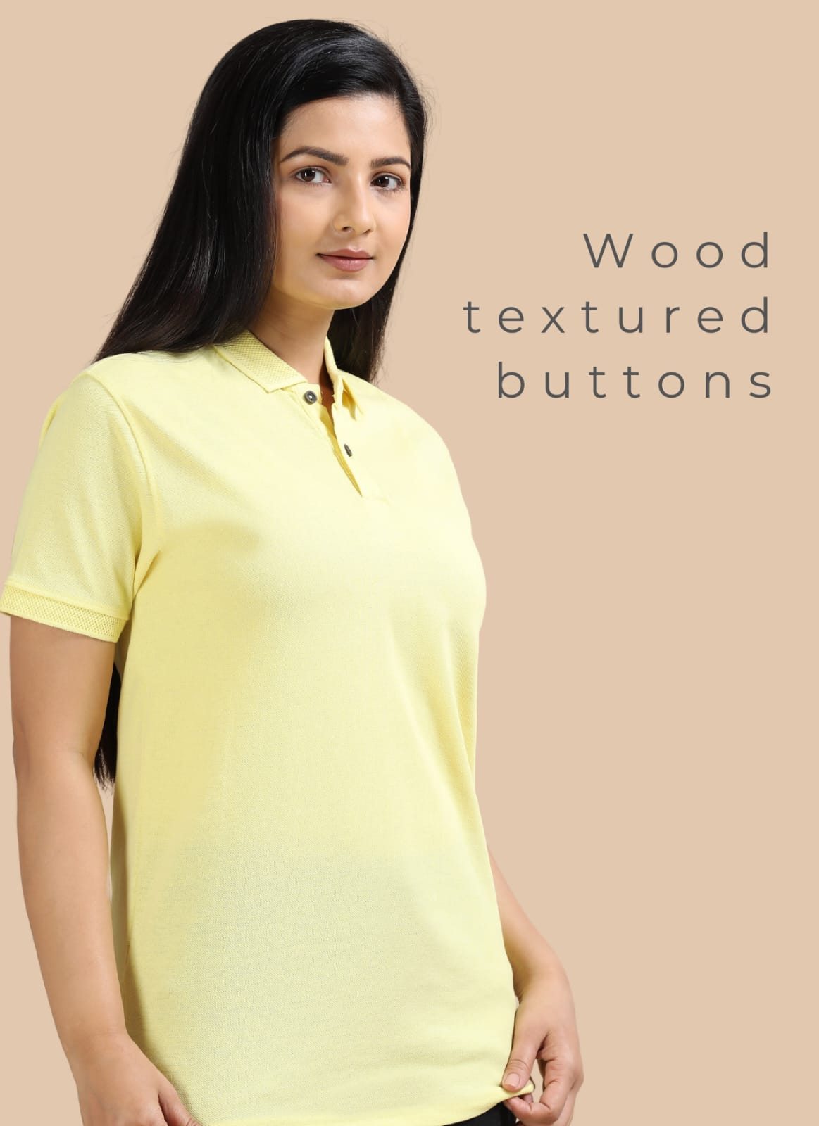 TDOM Women’s Sunrise Yellow Jacquard Polo T-Shirt