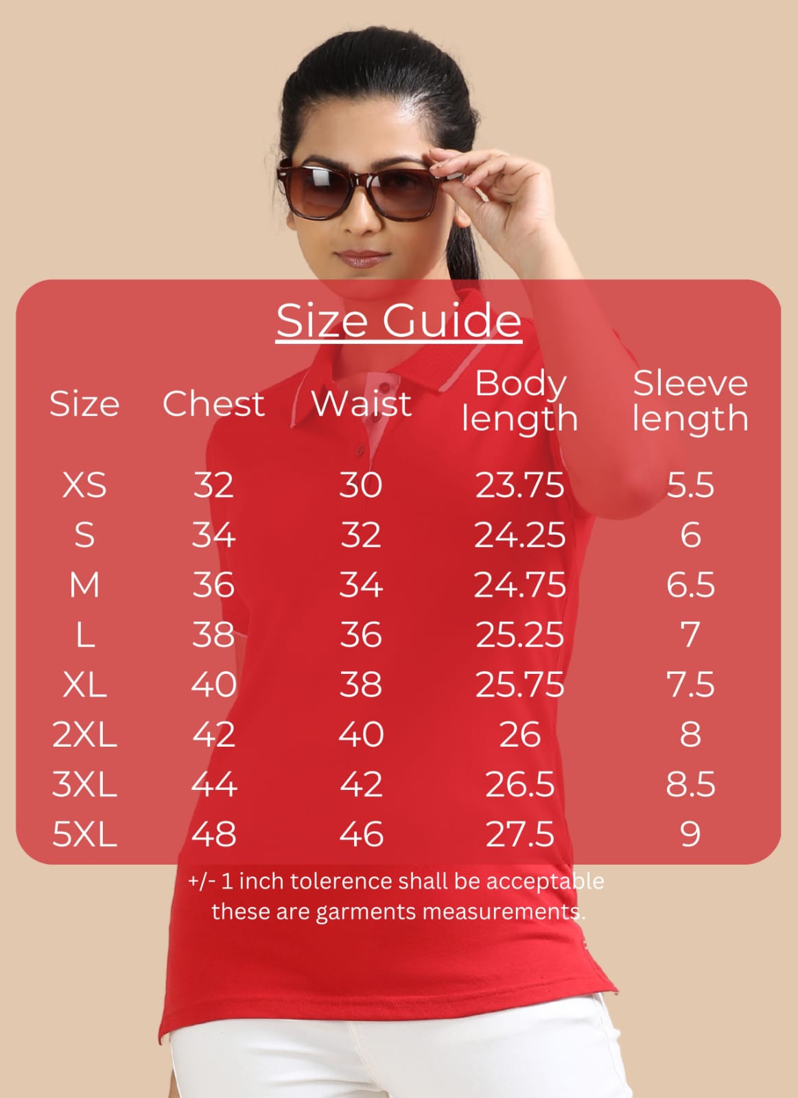TDOM Women’s Heather Red Jacquard Polo T-Shirt