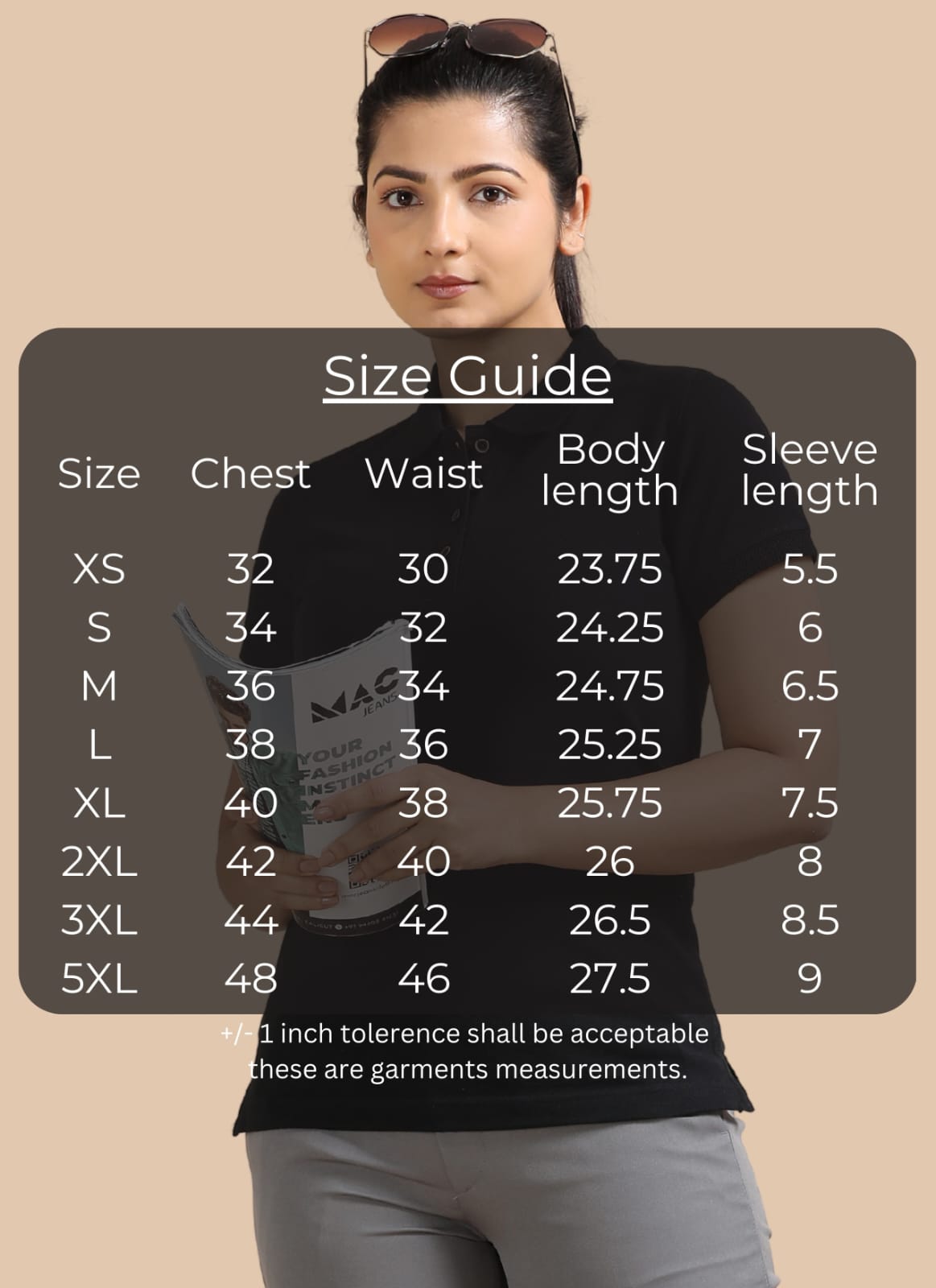 TDOM Women’s Classic Black Jacquard Polo T-Shirt