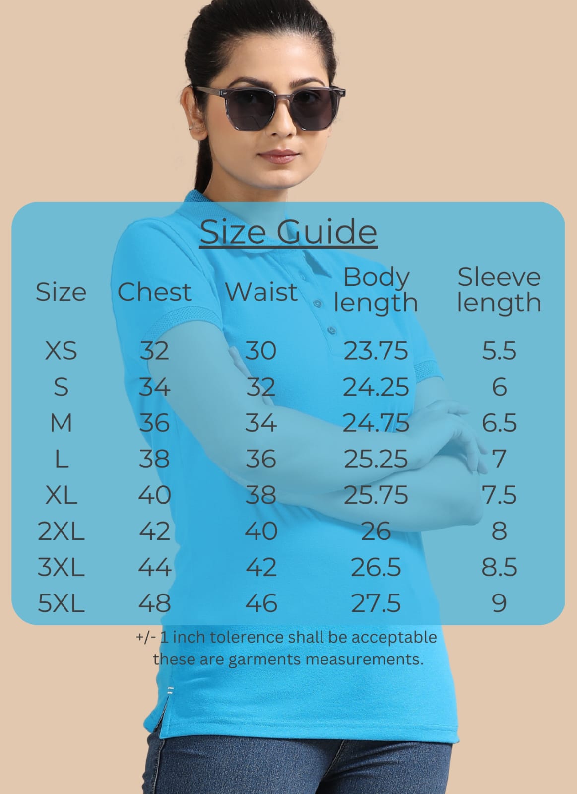 TDOM Women’s Aqua Blue Jacquard Polo T-Shirt