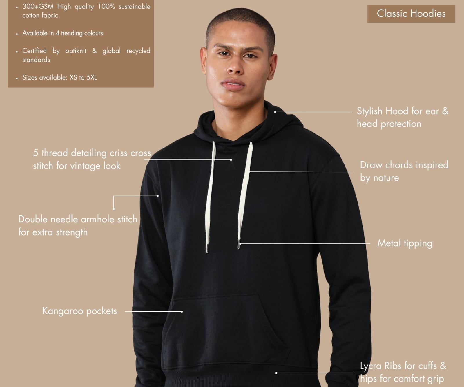 TDOM Men’s Classic Black Hoodie