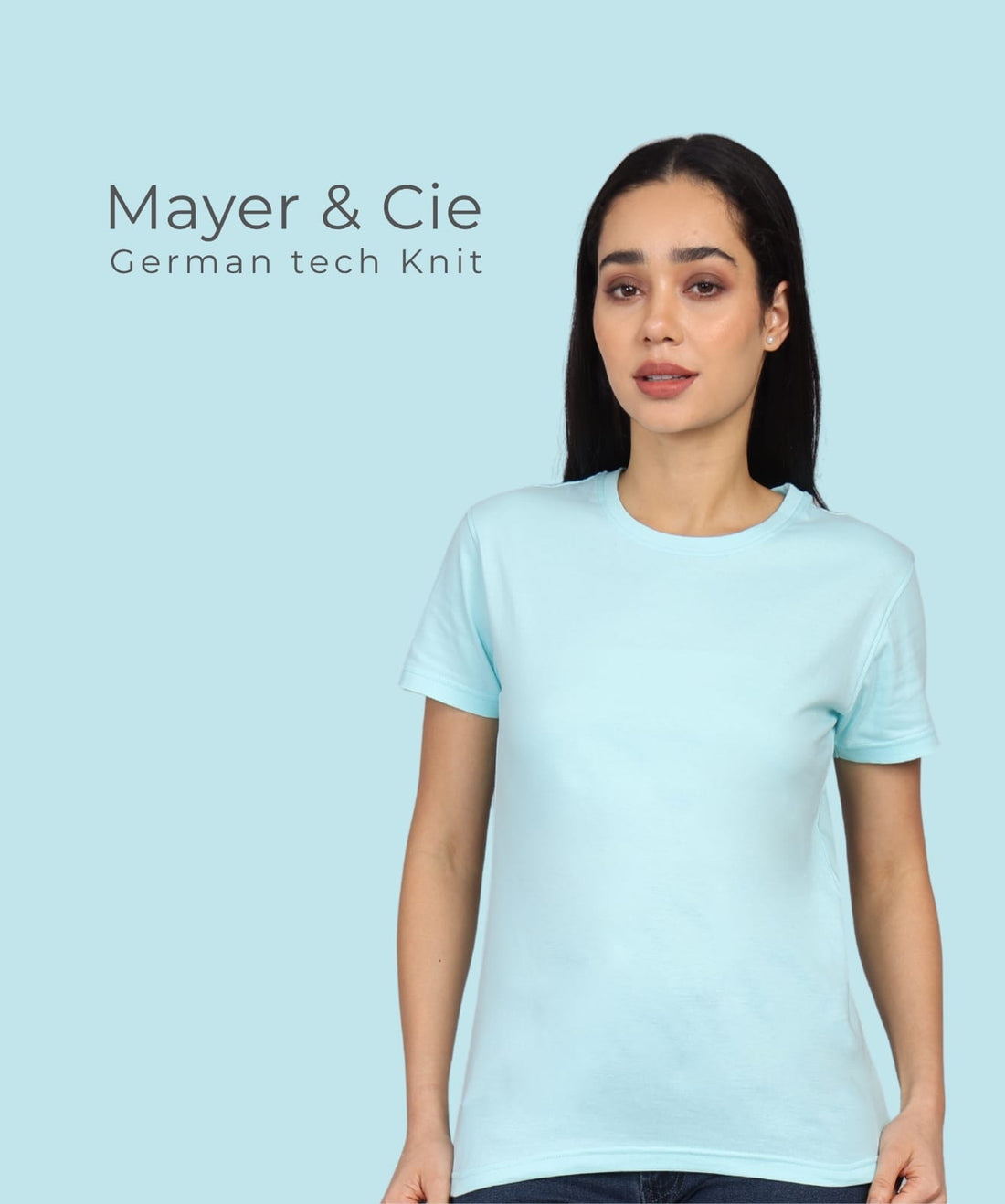 TDOM Women’s Mint Blue Premium Crew Neck T-Shirt