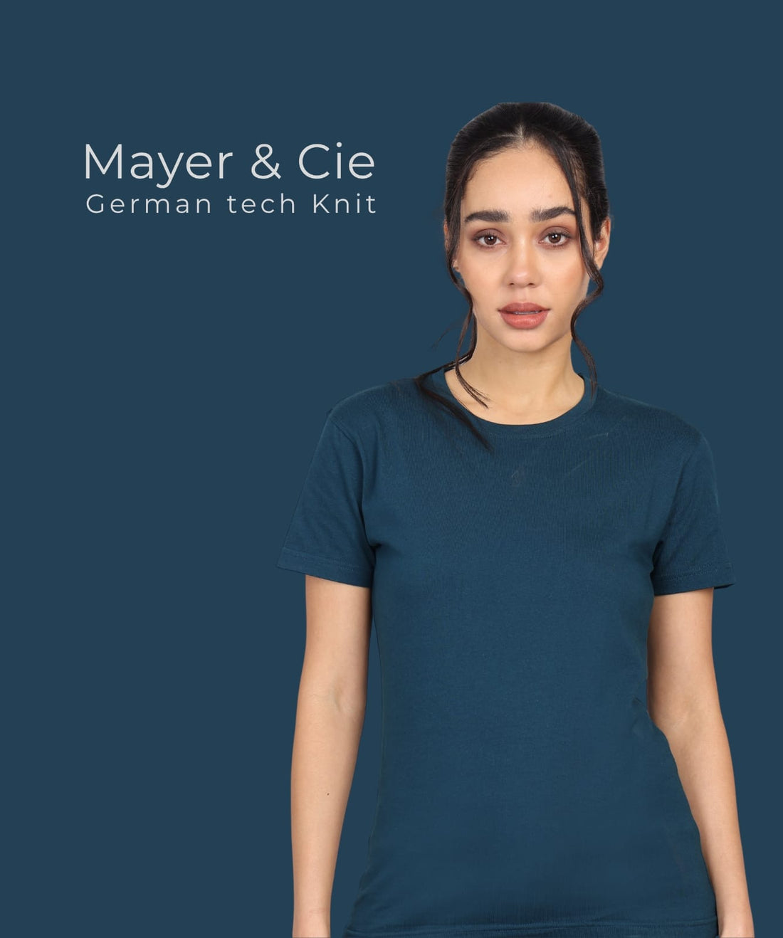 TDOM Women’s Petrol Blue Premium Crew Neck T-Shirt