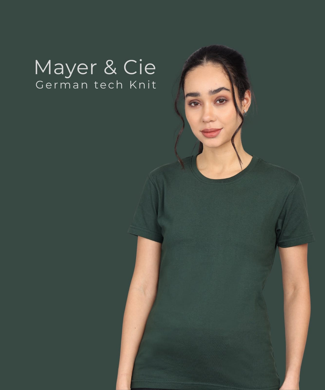TDOM Women’s Bottle Green Premium Crew Neck T-Shirt