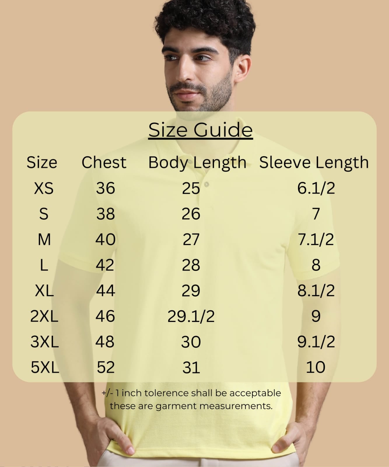 TDOM Men’s Sunrise Yellow Sustainable Jacquard Polo T-Shirt