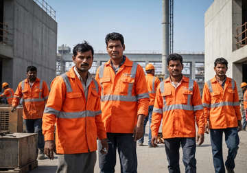 High-visibility industrial jackets
with reflective safety strips