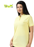 TDOM Women’s Sunrise Yellow Jacquard Polo T-Shirt