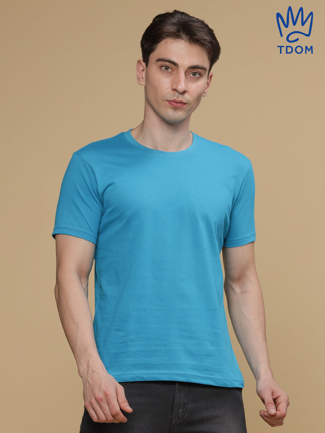 Capri Blue Round Neck Tshirt