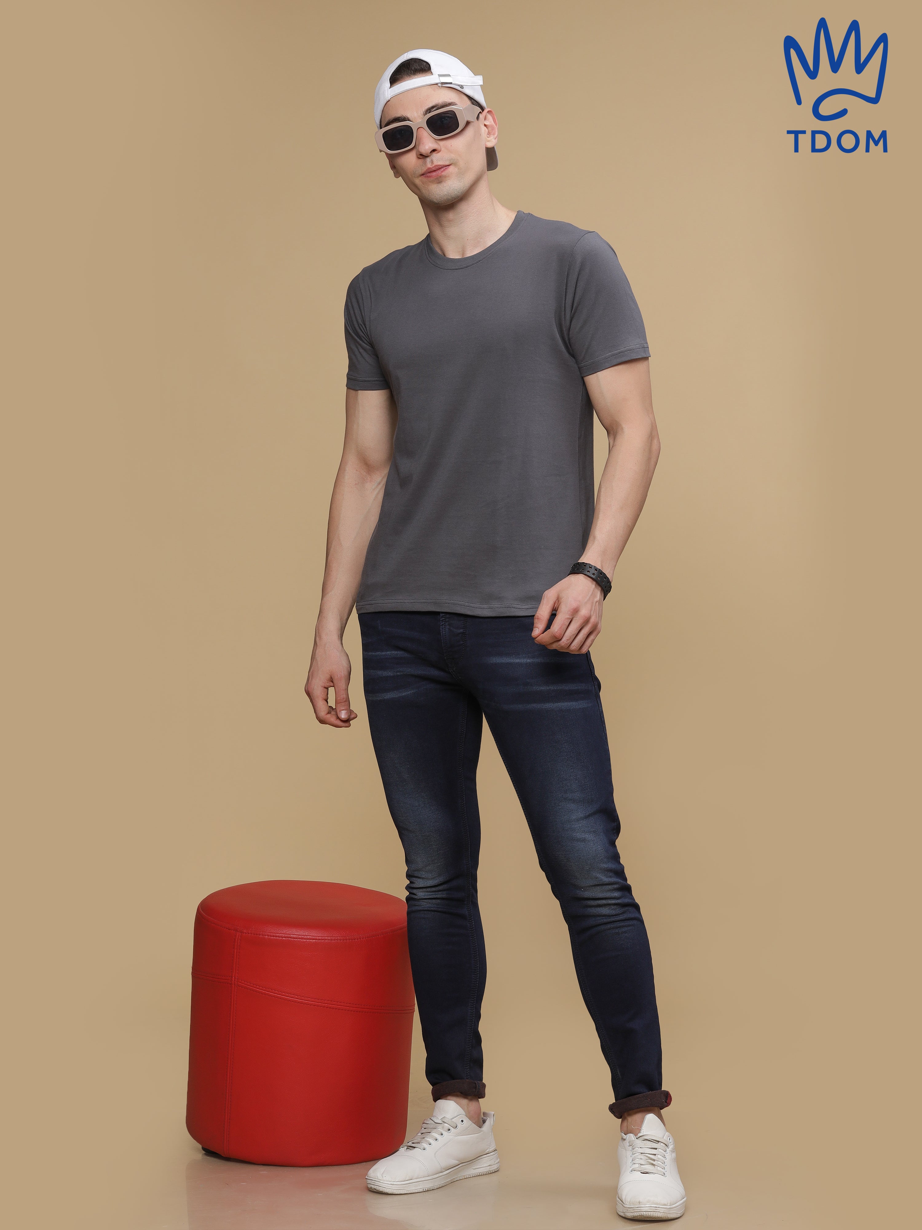 Charcoal Grey Round Neck Tshirt